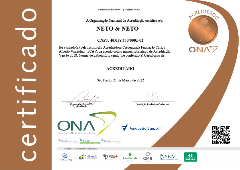 Certificado ONA - Neto & Neto Unidade 2